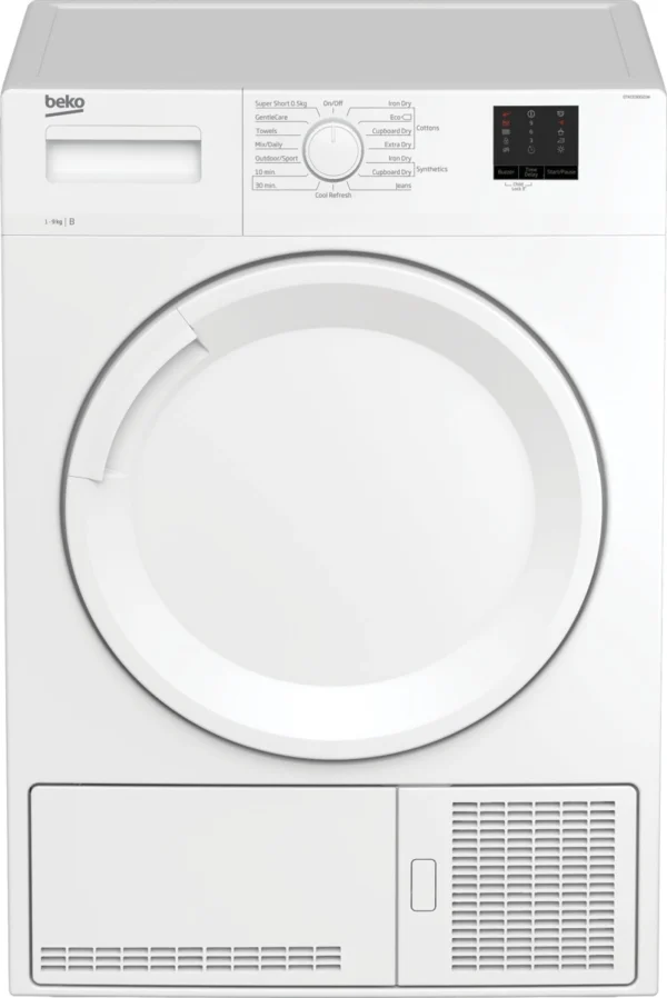 Beko DTKCE90021W 9kg Condenser Tumble Dryer with Sensor Programmes - White_main