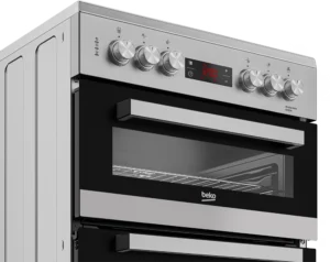 Beko EDC634S 60cm Double Oven Electric Cooker with Ceramic Hob - Silver - Image 6