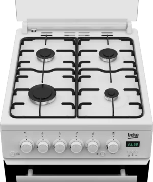 Beko EDG507W 50cm Twin Cavity Gas Cooker with Gas Hob & Glass Lid - White - Image 4