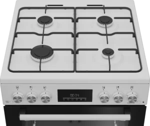 Beko EDG6231W 60cm Double Oven Gas Cooker with Gas Hob - White - Image 4