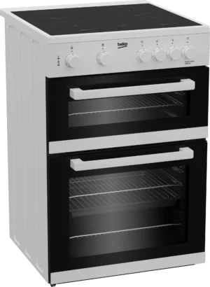 Beko ETC611W 60cm Twin Cavity Electric Cooker with Ceramic Hob - White - Image 2