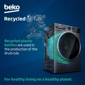 Beko WTIK74151F 7kg 1400 Spin Integrated RecycledTub Washing Machine - White - Image 4