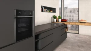 NEFF B3ACE4HG0B Slide & Hide 59.4cm Built In Electric Single Oven - Black with Graphite Trim - Image 3