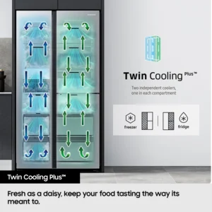 Samsung Series 8 SpaceMax™ RS68A884CSL/EU American-Style Smart Fridge Freezer - Aluminium - Image 12
