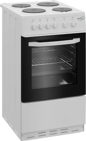 Zenith ZE503W 50cm Electric Single Oven with solid plate - hob White - Image 2